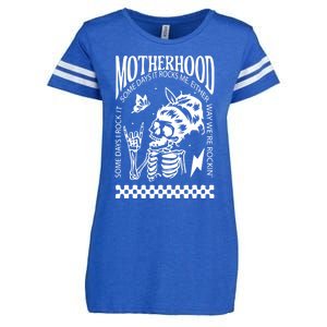 Skeleton Mom Rocking Motherhood Some Days I Rock It Gift Enza Ladies Jersey Football T-Shirt