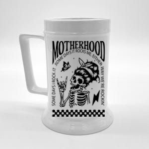 Skeleton Mom Rocking Motherhood Some Days I Rock It Gift Beer Stein