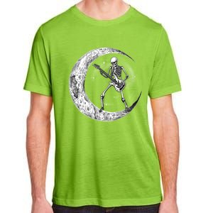 Skeleton Moon Rock And Roll Musician Guitar Lover Halloween Great Gift Adult ChromaSoft Performance T-Shirt