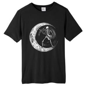 Skeleton Moon Rock And Roll Musician Guitar Lover Halloween Great Gift Tall Fusion ChromaSoft Performance T-Shirt