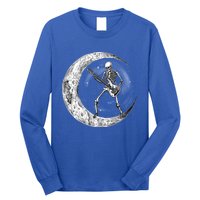 Skeleton Moon Rock And Roll Musician Guitar Lover Halloween Great Gift Long Sleeve Shirt