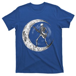 Skeleton Moon Rock And Roll Musician Guitar Lover Halloween Great Gift T-Shirt