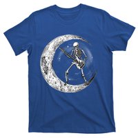 Skeleton Moon Rock And Roll Musician Guitar Lover Halloween Great Gift T-Shirt