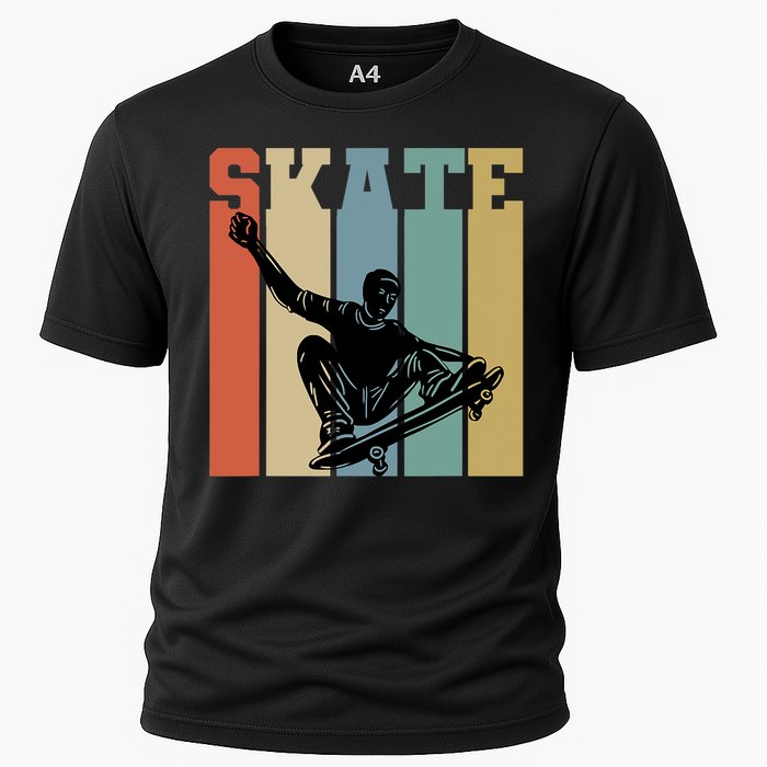 Skateboarding Man Retro Skate Hobby Sport Lover Skater Gift Cooling Performance Crew T-Shirt