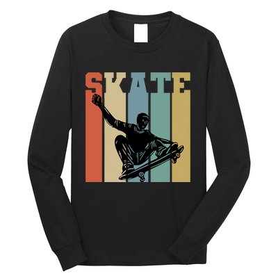 Skateboarding Man Retro Skate Hobby Sport Lover Skater Gift Long Sleeve Shirt