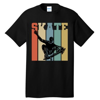 Skateboarding Man Retro Skate Hobby Sport Lover Skater Gift Tall T-Shirt