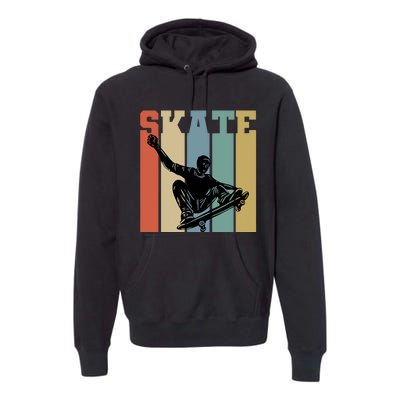 Skateboarding Man Retro Skate Hobby Sport Lover Skater Gift Premium Hoodie