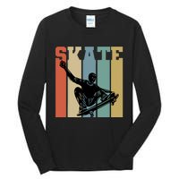 Skateboarding Man Retro Skate Hobby Sport Lover Skater Gift Tall Long Sleeve T-Shirt