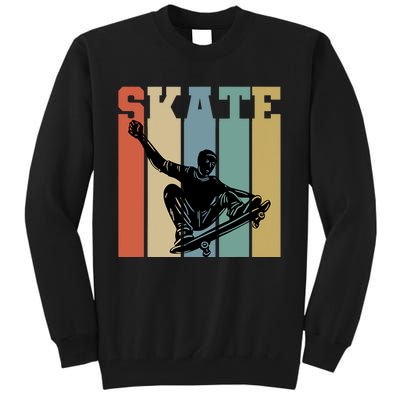 Skateboarding Man Retro Skate Hobby Sport Lover Skater Gift Tall Sweatshirt