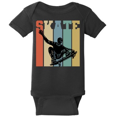 Skateboarding Man Retro Skate Hobby Sport Lover Skater Gift Baby Bodysuit