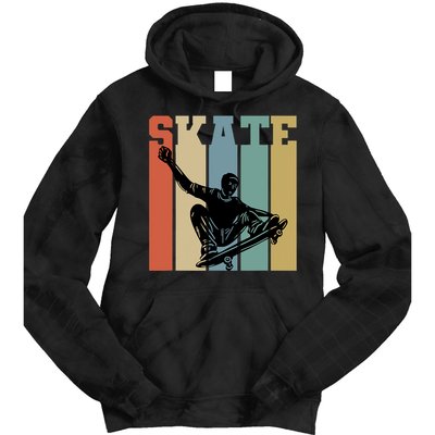 Skateboarding Man Retro Skate Hobby Sport Lover Skater Gift Tie Dye Hoodie