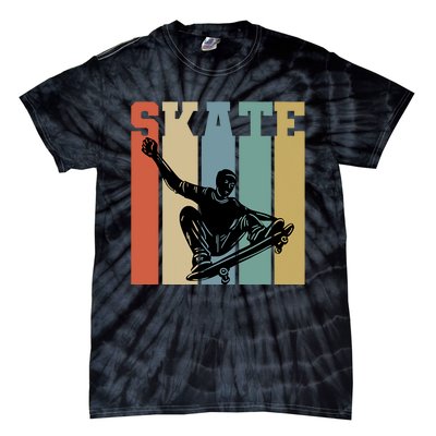 Skateboarding Man Retro Skate Hobby Sport Lover Skater Gift Tie-Dye T-Shirt