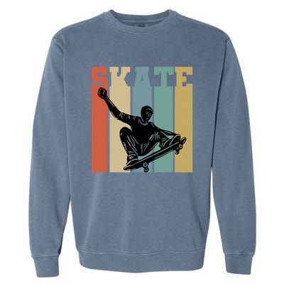 Skateboarding Man Retro Skate Hobby Sport Lover Skater Gift Garment-Dyed Sweatshirt