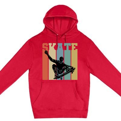 Skateboarding Man Retro Skate Hobby Sport Lover Skater Gift Premium Pullover Hoodie