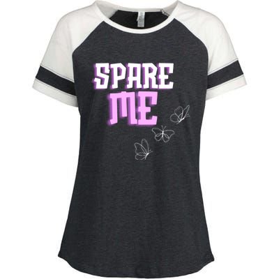 Spare Me Reality Tv Show Meme Doggie Enza Ladies Jersey Colorblock Tee