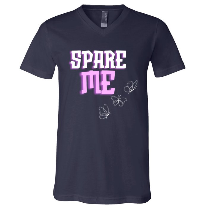 Spare Me Reality Tv Show Meme Doggie V-Neck T-Shirt