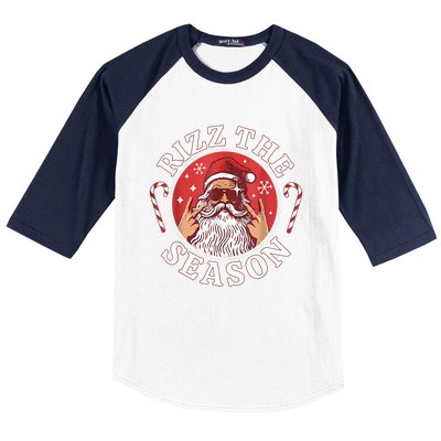 Santa Merry Rizz Mas Middle School Christmas Rizz The Season Baseball Sleeve Shirt