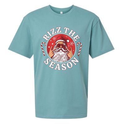 Santa Merry Rizz Mas Middle School Christmas Rizz The Season Sueded Cloud Jersey T-Shirt