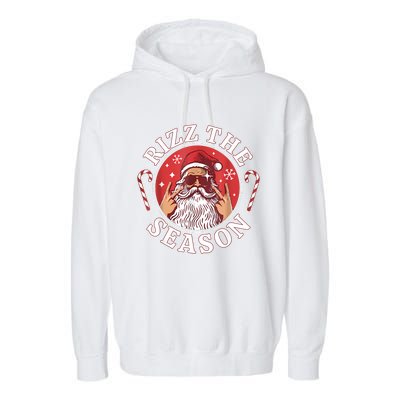 Santa Merry Rizz Mas Middle School Christmas Rizz The Season Garment-Dyed Fleece Hoodie