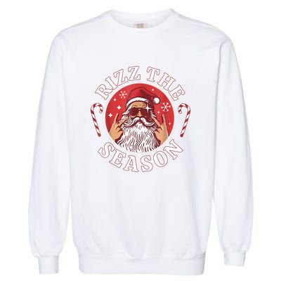 Santa Merry Rizz Mas Middle School Christmas Rizz The Season Garment-Dyed Sweatshirt