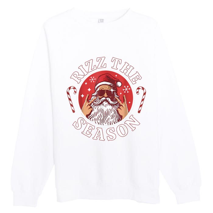 Santa Merry Rizz Mas Middle School Christmas Rizz The Season Premium Crewneck Sweatshirt