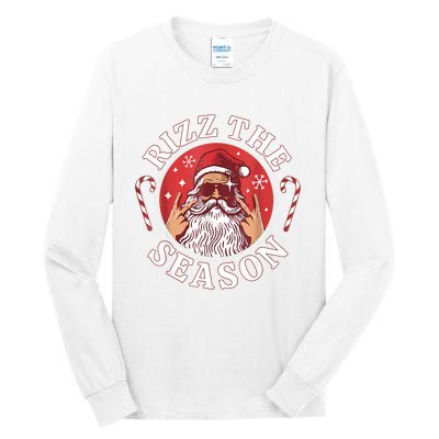 Santa Merry Rizz Mas Middle School Christmas Rizz The Season Tall Long Sleeve T-Shirt