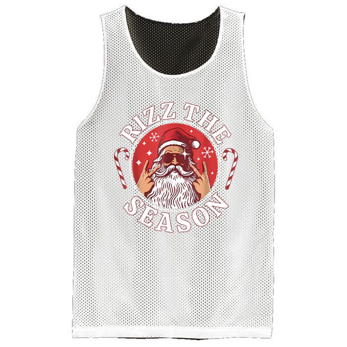 Santa Merry Rizz Mas Middle School Christmas Rizz The Season Mesh Reversible Basketball Jersey Tank