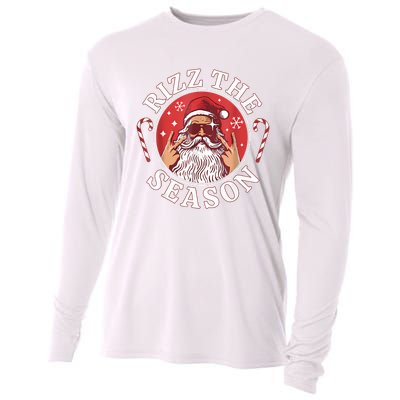 Santa Merry Rizz Mas Middle School Christmas Rizz The Season Cooling Performance Long Sleeve Crew