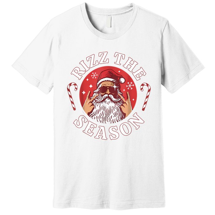 Santa Merry Rizz Mas Middle School Christmas Rizz The Season Premium T-Shirt