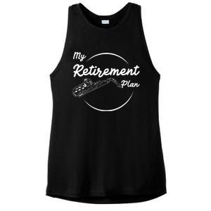 Saxophone My Retirement Plan Funny For Jazz Musicians Ladies PosiCharge Tri-Blend Wicking Tank