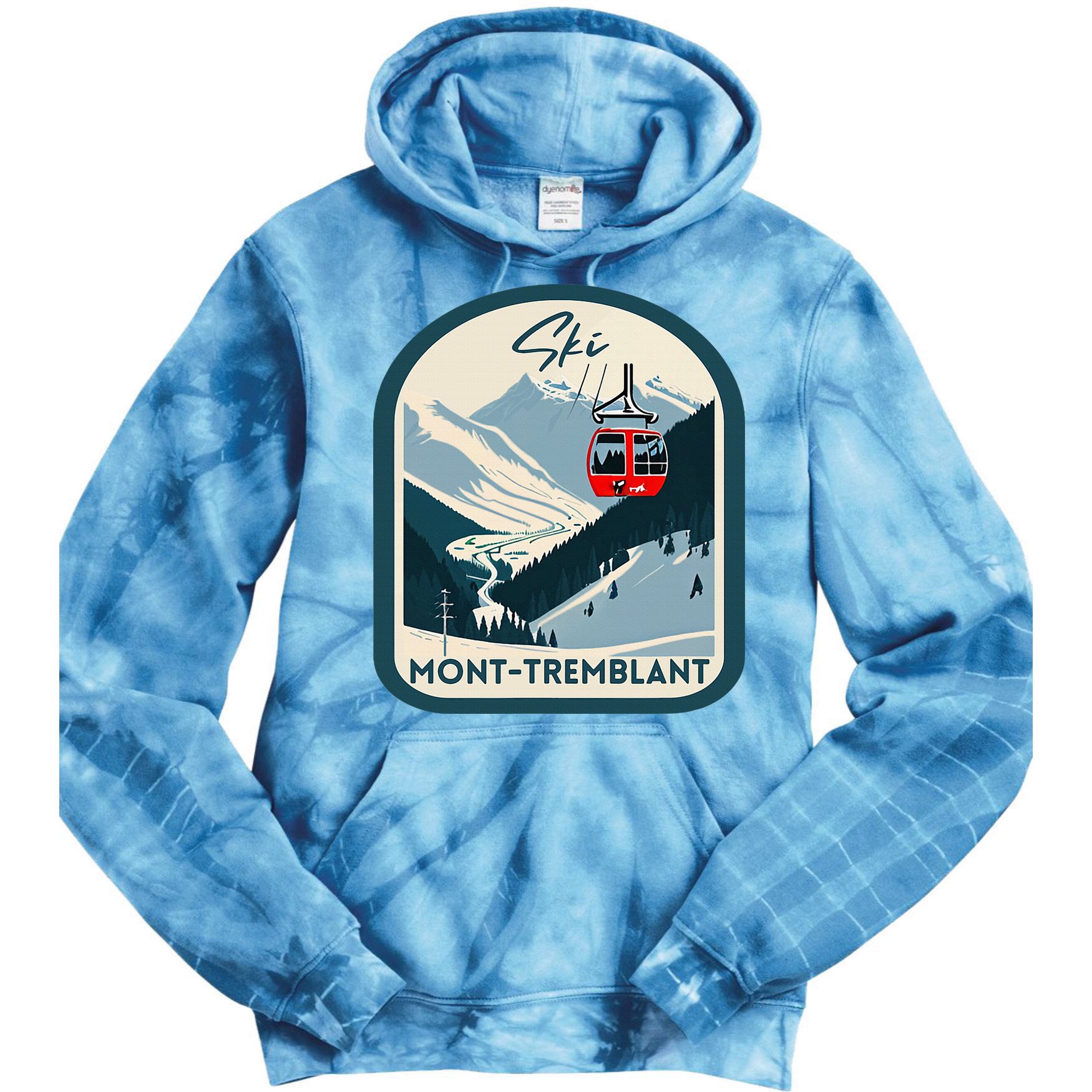 Ski Monttremblant Retro Vintage Style Monttremblant Skiing Tie Dye Hoodie