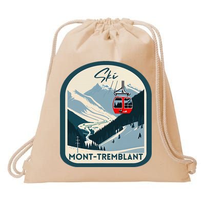 Ski Monttremblant Retro Vintage Style Monttremblant Skiing Drawstring Bag