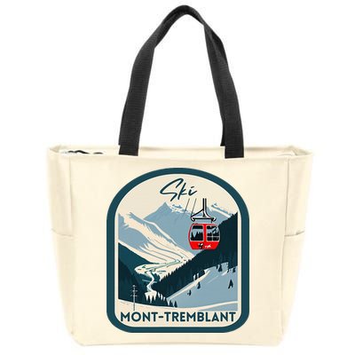 Ski Monttremblant Retro Vintage Style Monttremblant Skiing Zip Tote Bag