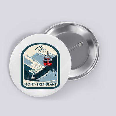 Ski Monttremblant Retro Vintage Style Monttremblant Skiing Button