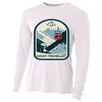 Ski Monttremblant Retro Vintage Style Monttremblant Skiing Cooling Performance Long Sleeve Crew
