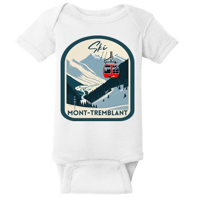 Ski Monttremblant Retro Vintage Style Monttremblant Skiing Baby Bodysuit