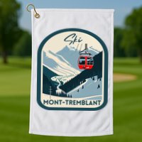 Ski Monttremblant Retro Vintage Style Monttremblant Skiing Golf Towel