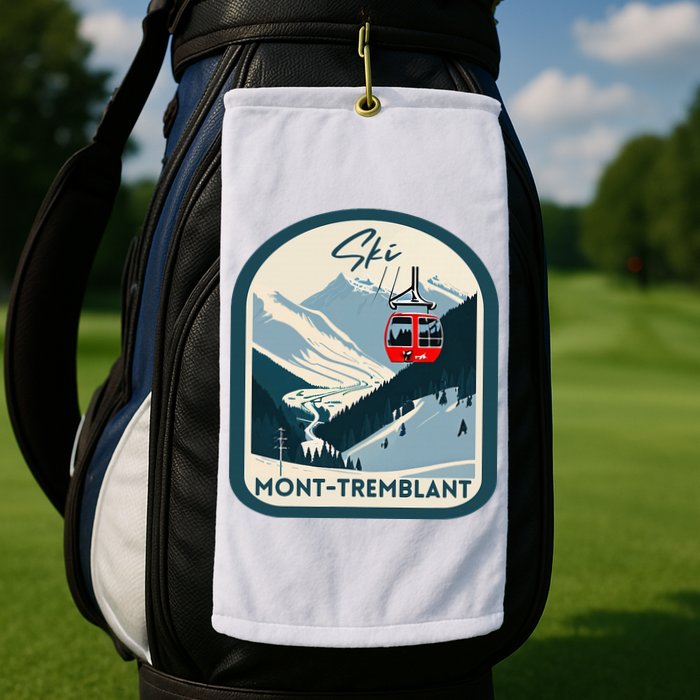 Ski Monttremblant Retro Vintage Style Monttremblant Skiing Golf Towel
