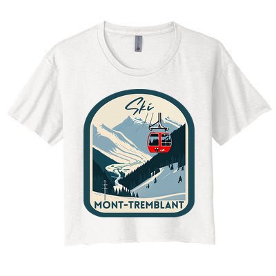 Ski Monttremblant Retro Vintage Style Monttremblant Skiing Crop Top
