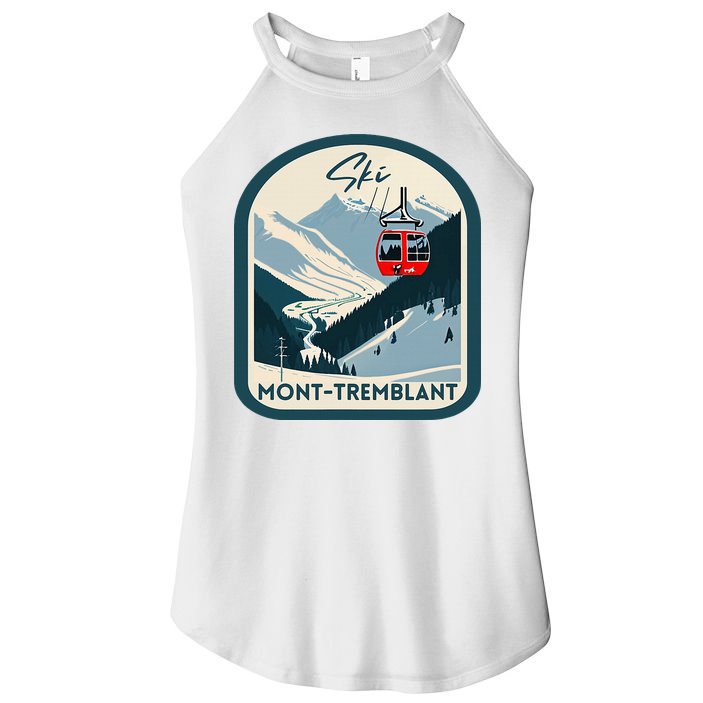 Ski Monttremblant Retro Vintage Style Monttremblant Skiing Women's Perfect Tri Rocker Tank