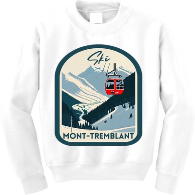 Ski Monttremblant Retro Vintage Style Monttremblant Skiing Kids Sweatshirt