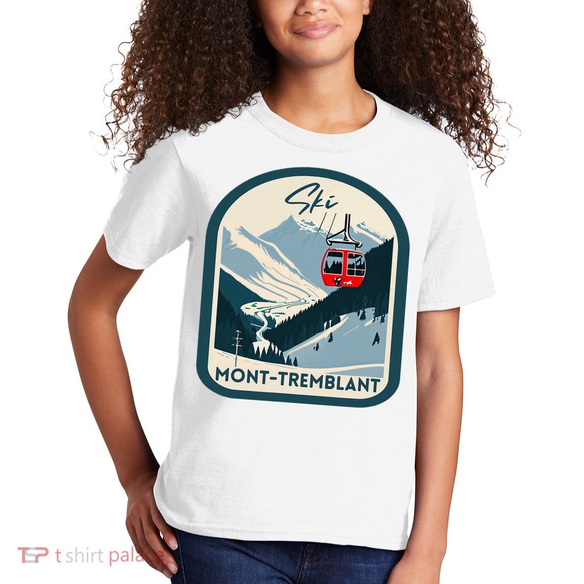 Ski Monttremblant Retro Vintage Style Monttremblant Skiing Kids T-Shirt