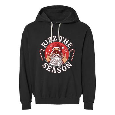 Santa Merry Rizz Mas Middle School Christmas Rizz The Season Garment-Dyed Fleece Hoodie