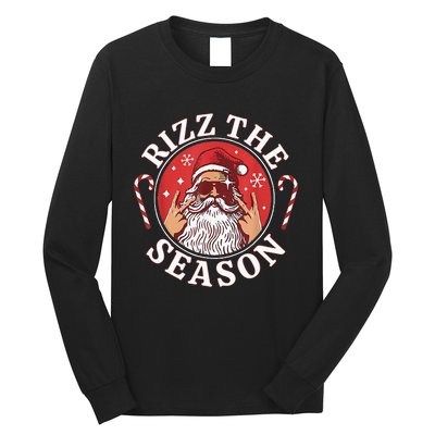 Santa Merry Rizz Mas Middle School Christmas Rizz The Season Long Sleeve Shirt