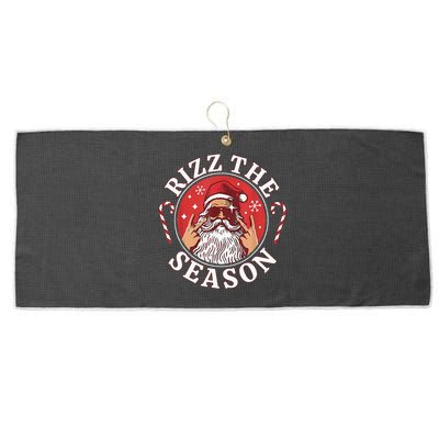 Santa Merry Rizz Mas Middle School Christmas Rizz The Season Large Microfiber Waffle Golf Towel