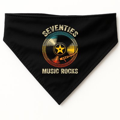Seventies Music Rocks Retro 70´S Vintage Vinyl Records USA-Made Doggie Bandana