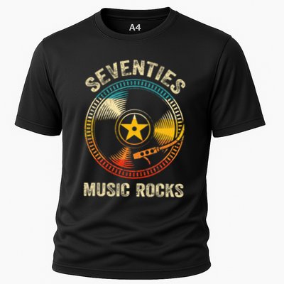 Seventies Music Rocks Retro 70´S Vintage Vinyl Records Performance Shirt