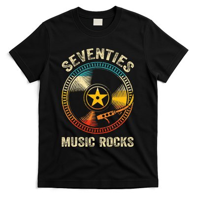 Seventies Music Rocks Retro 70´S Vintage Vinyl Records T-Shirt