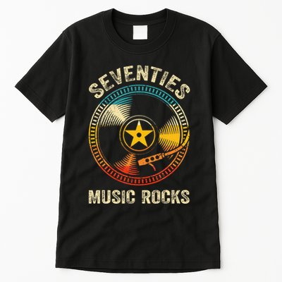 Seventies Music Rocks Retro 70´S Vintage Vinyl Records Tall T-Shirt