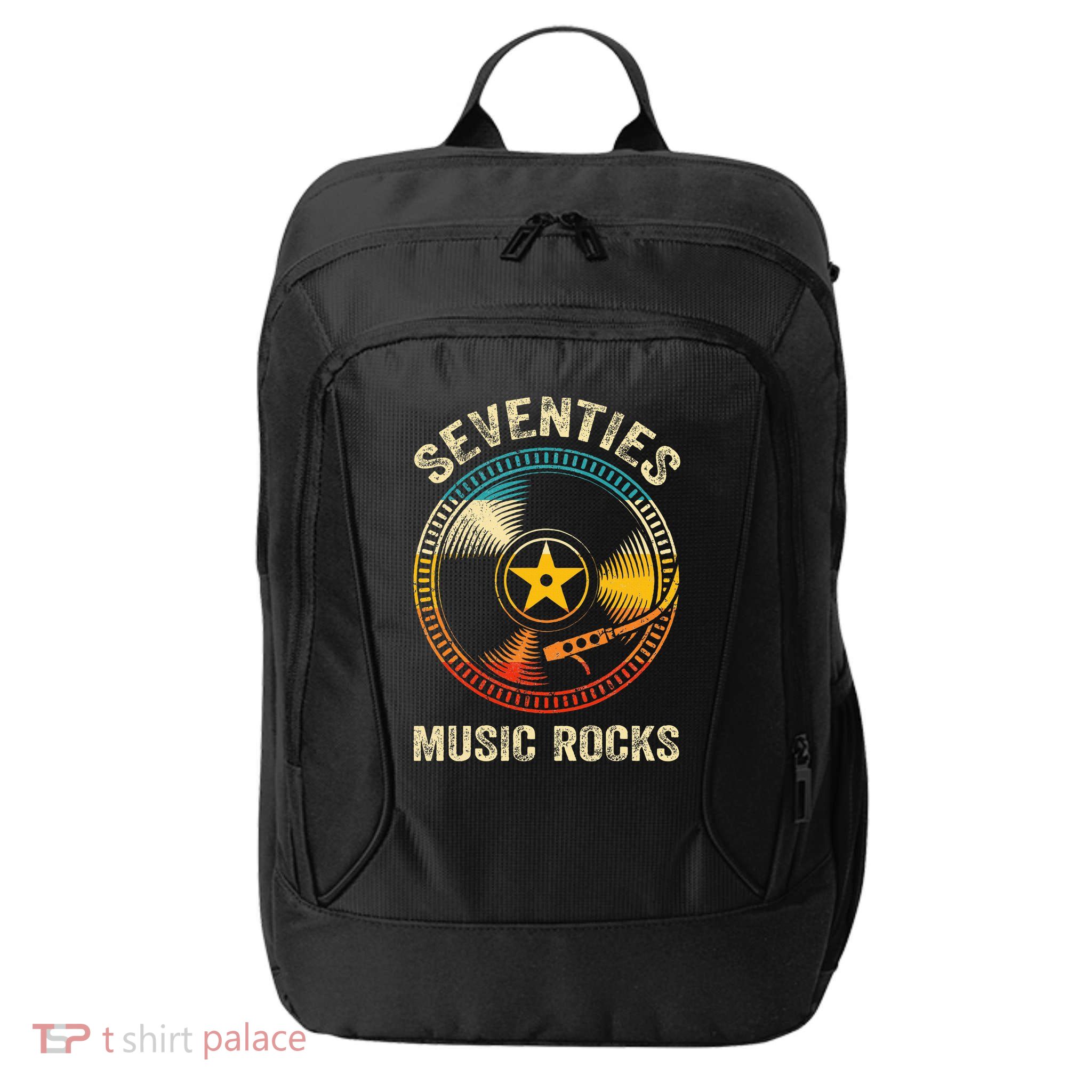 Seventies Music Rocks Retro 70´S Vintage Vinyl Records City Backpack